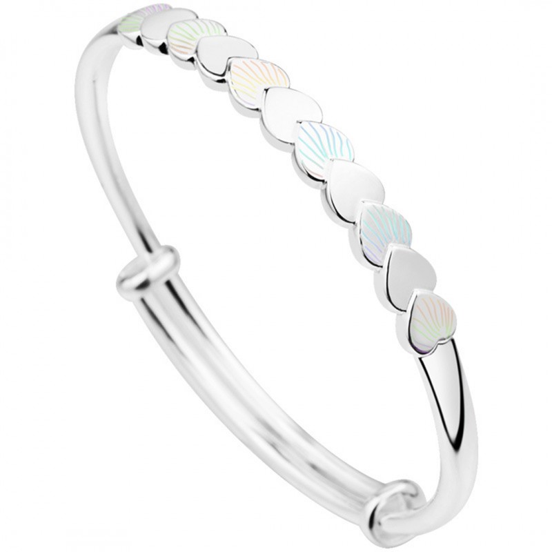 Heart-shaped Push-pull Colorful Bracelet Cuff