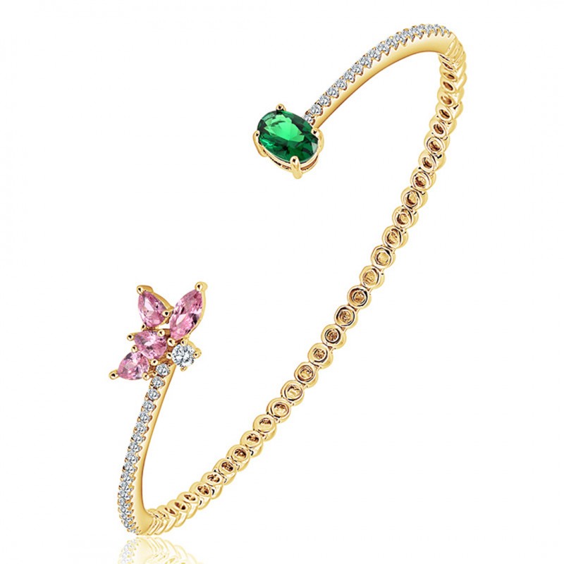 Bracelet with High-quality 18k Gold Plating Colorful Zircon