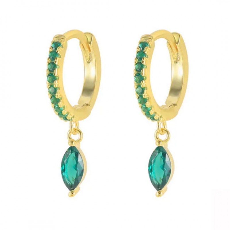 High-end Sense Colorful Zircon Drop Earrings Geometric Water Drop 