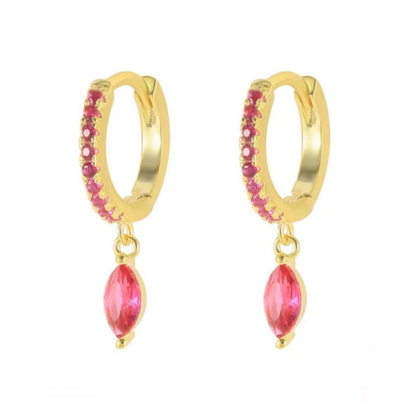 High-end Sense Colorful Zircon Drop Earrings Geometric Water Drop 