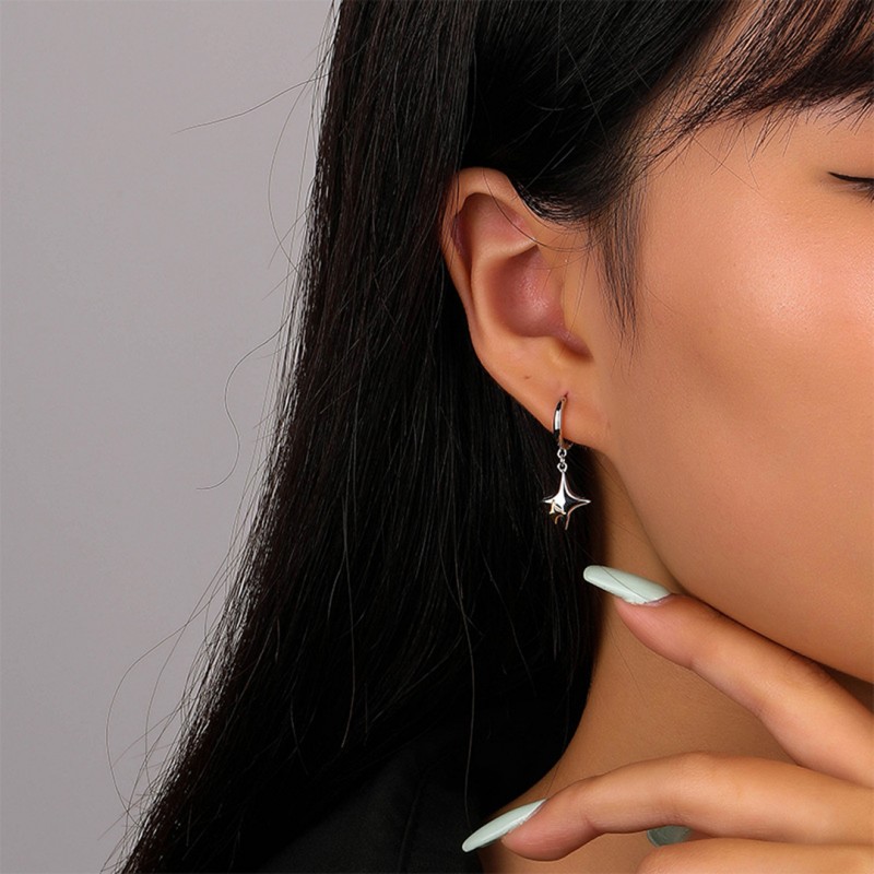 Cross Star Niche Drop Earrings