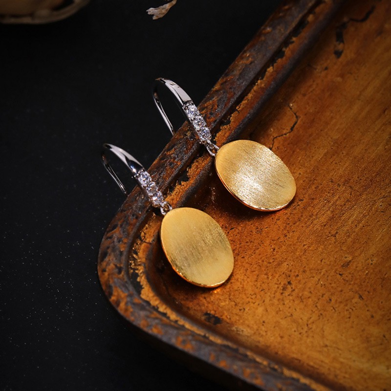 Niche Vintage Zirconia Matte Frosted Earrings