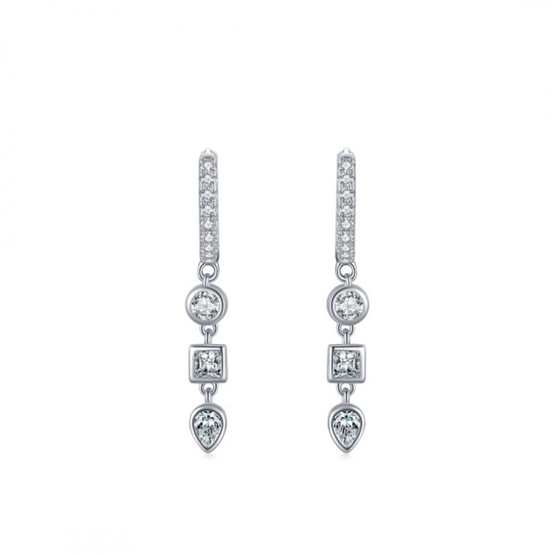 Geometric Zirconia Personality Drop Earrings