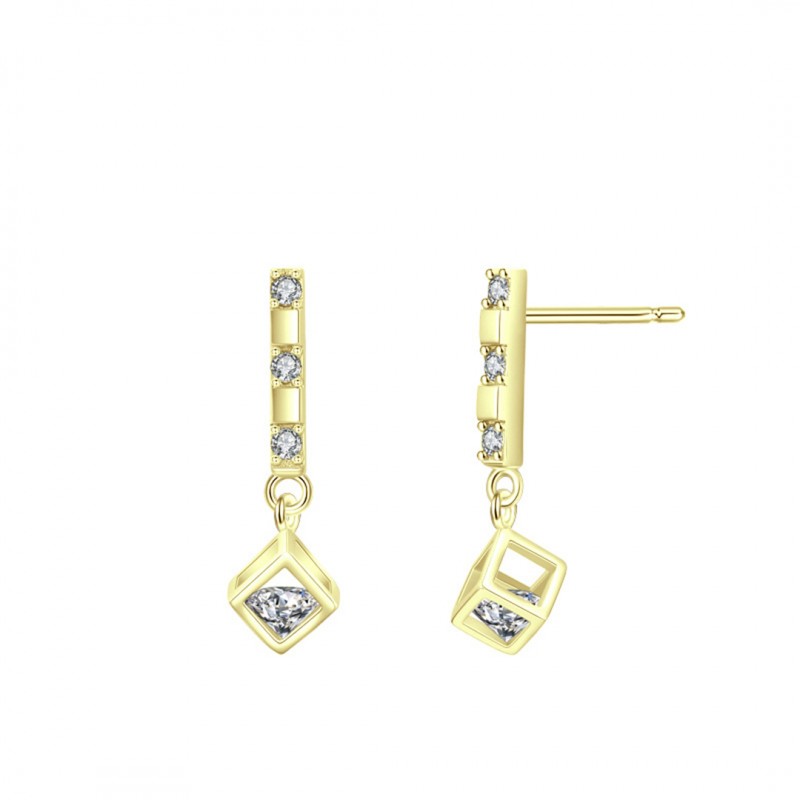 Niche Design Fashion Diamond Inlaid Drop Earrings