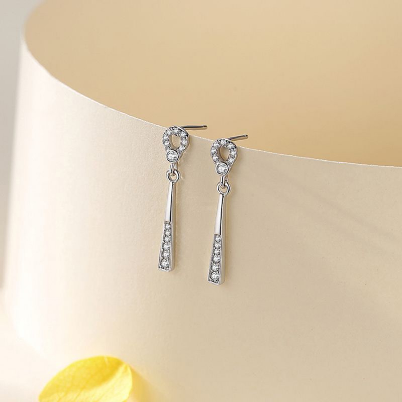 Drop Earrings Fashionable and Simple Diamond Inlaid 