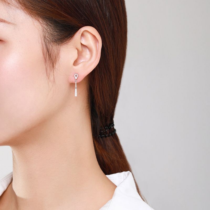 Drop Earrings Fashionable and Simple Diamond Inlaid 