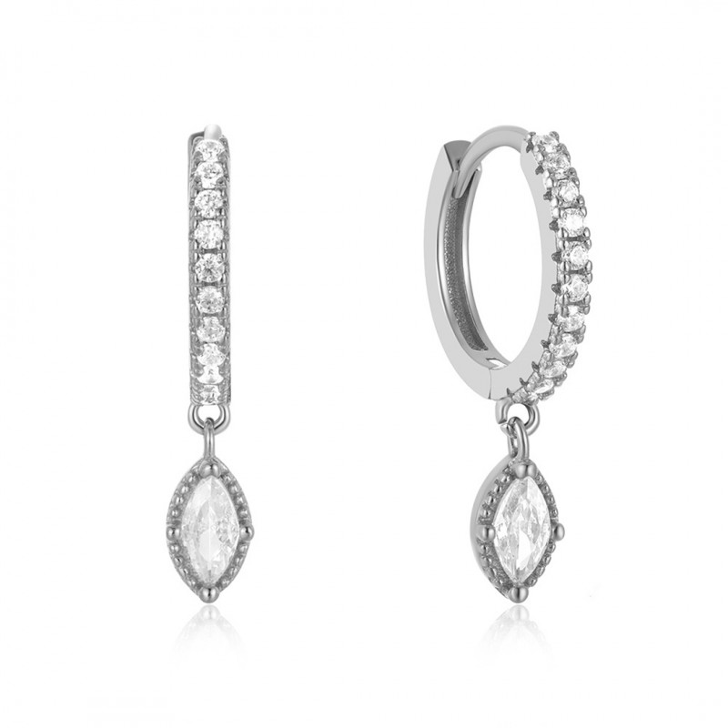 Horse's Eye Inlaid Diamond Cubic Zirconia Earrings