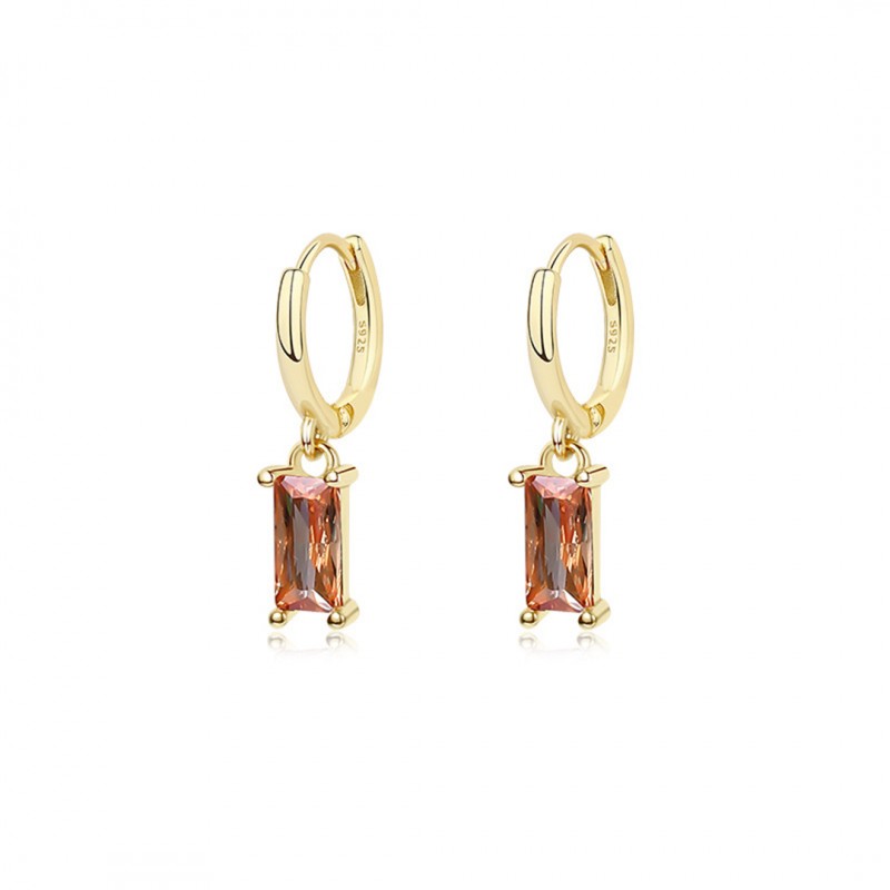 Vintage Colorful Square Cubic Zirconia Earrings