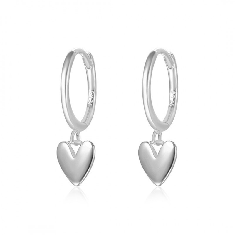 Smooth Surface Minimalist Peach Heart Stackable Earrings