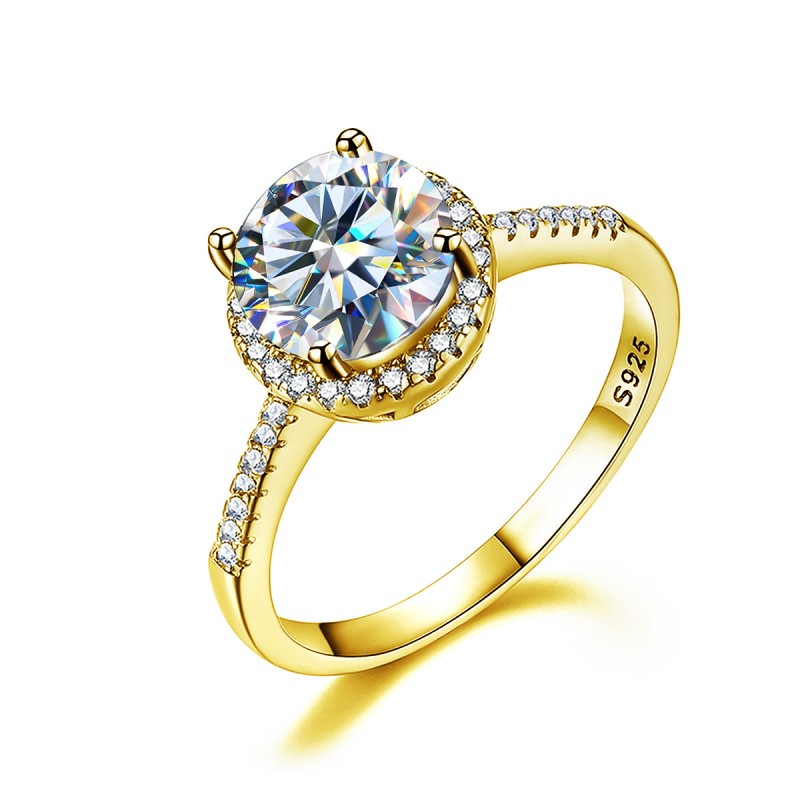 Engagement Ring with Cubic Zirconia Moissanite