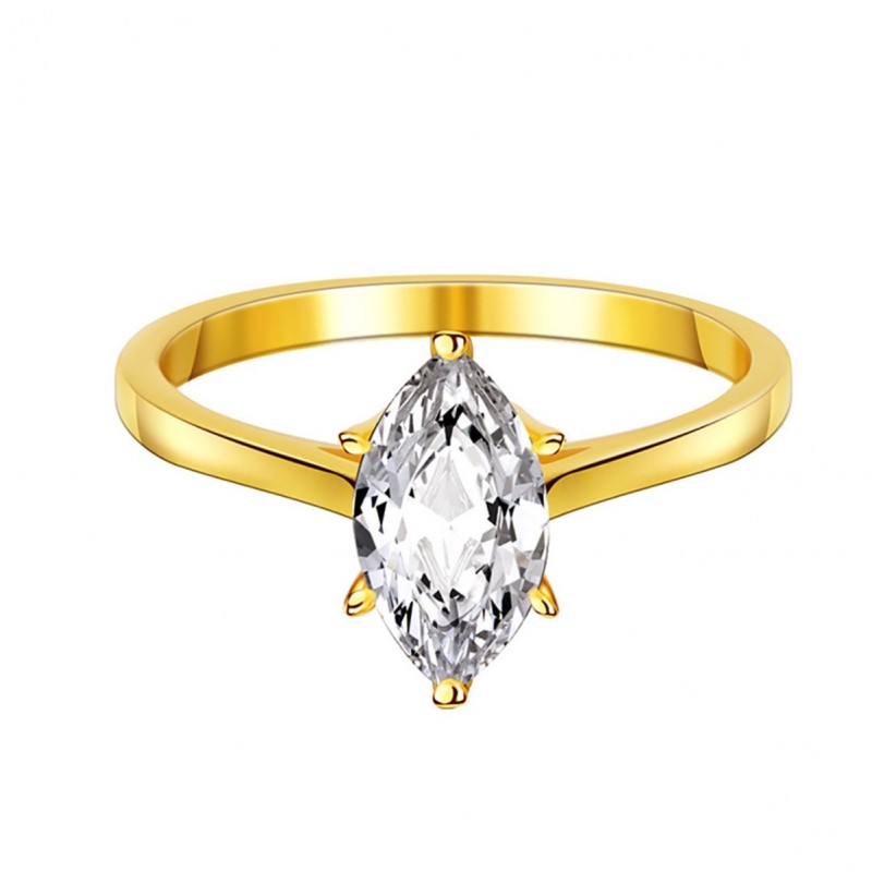 Ring with Moissanite Solitaire and Six-Prong Setting