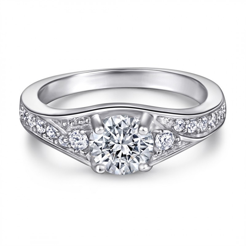 Vintage Engagement Ring Set with Zirconia Stones, Two-in-One Combination