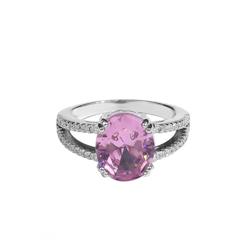 Pink Zircon Engagement Ring Light Luxury