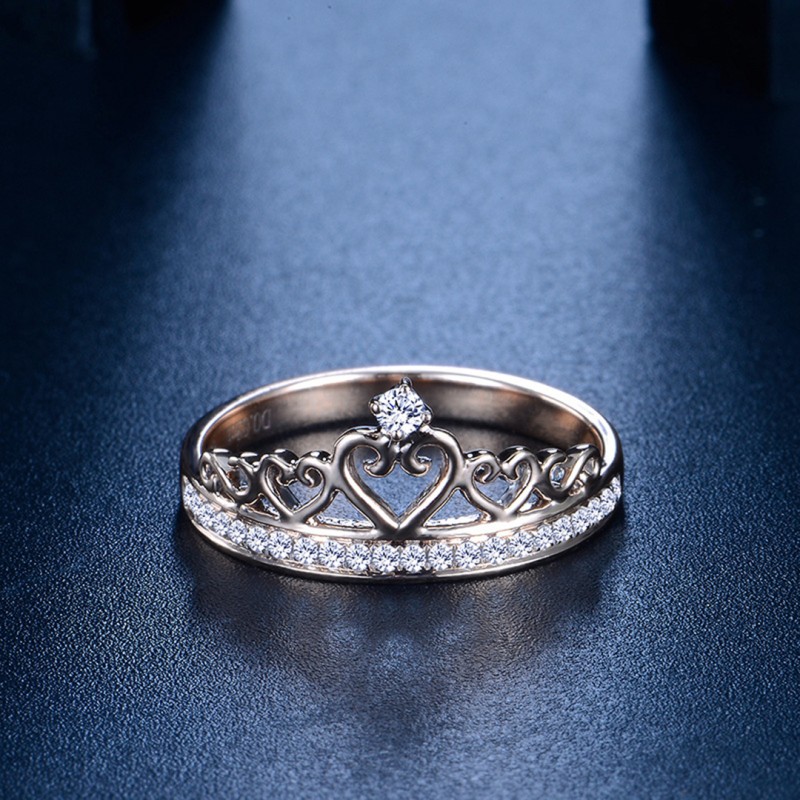 Crown Zircon Engagement Ring 