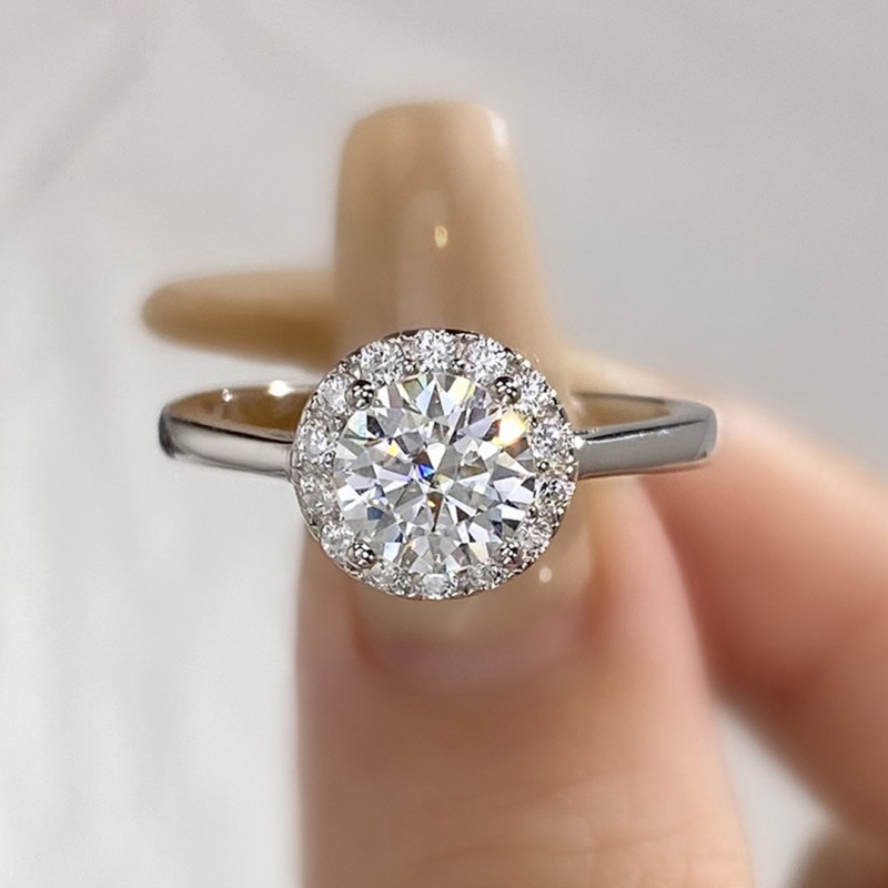 Classic Round 3 Carat Moissanite Diamond Ring Proposal