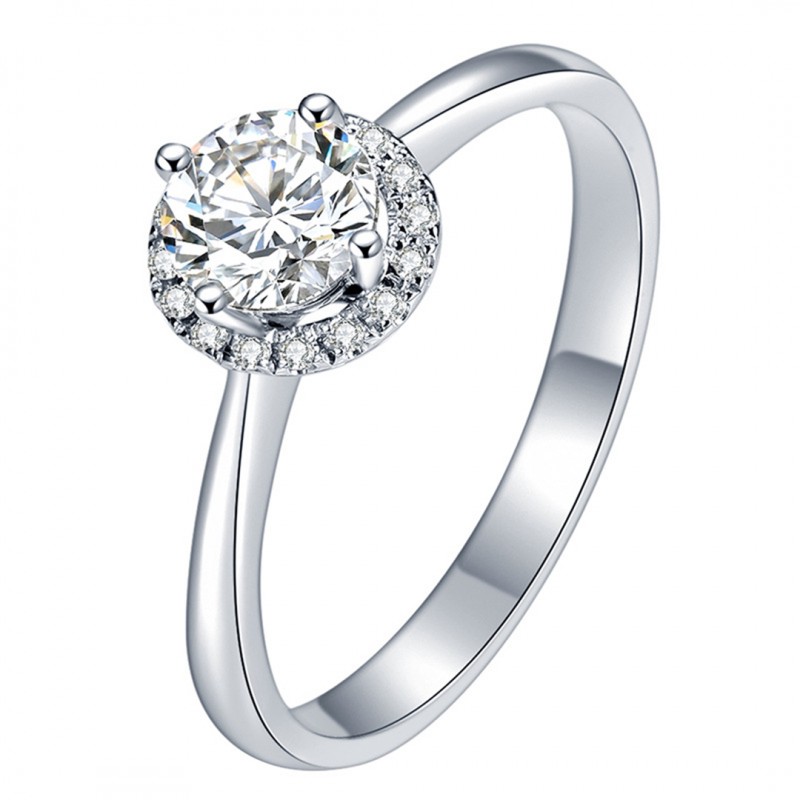 Classic Round 3 Carat Moissanite Diamond Ring Proposal