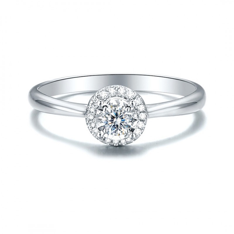 Classic Round 3 Carat Moissanite Diamond Ring Proposal