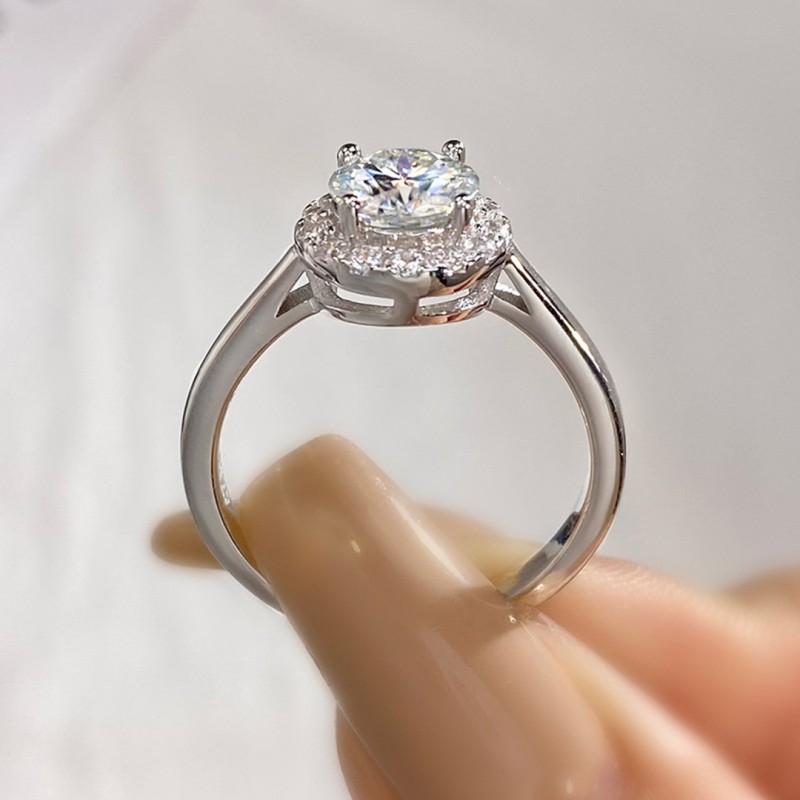 Classic Round 3 Carat Moissanite Diamond Ring Proposal