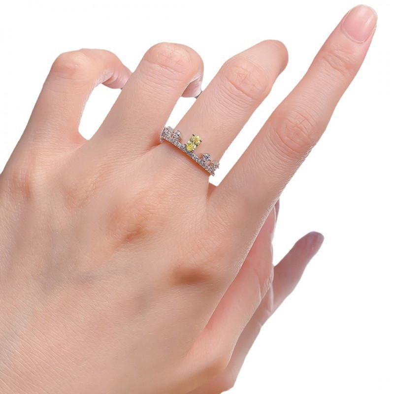 Oval Yellow Diamond Engagement Ring High Carbon 