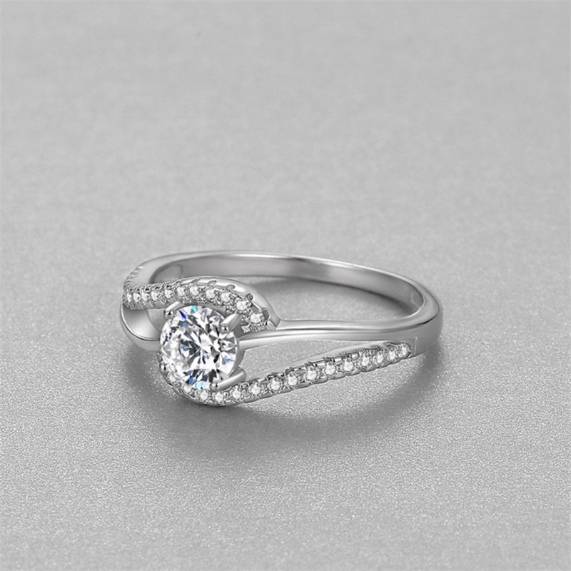 Micro Inlaid 60-point Diamond Curved Full Diamond Engagement Ring