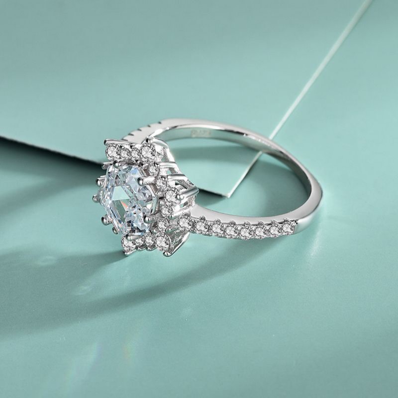 Cubic Zirconia Sun Snowflake Diamond Engagement Ring