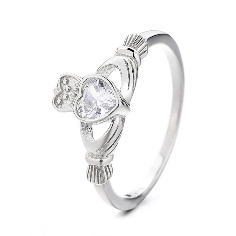 Eight-shaped Cubic Zirconia Engagement Ring