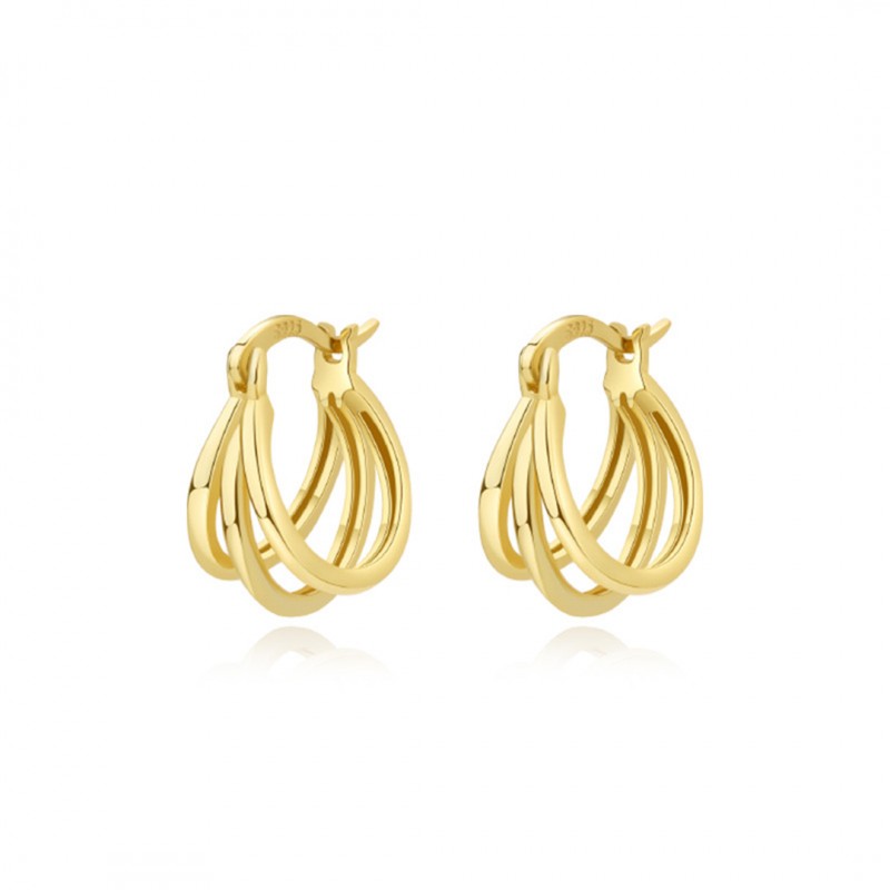 Multi-layered Linear Hoop Earrings Niche Design