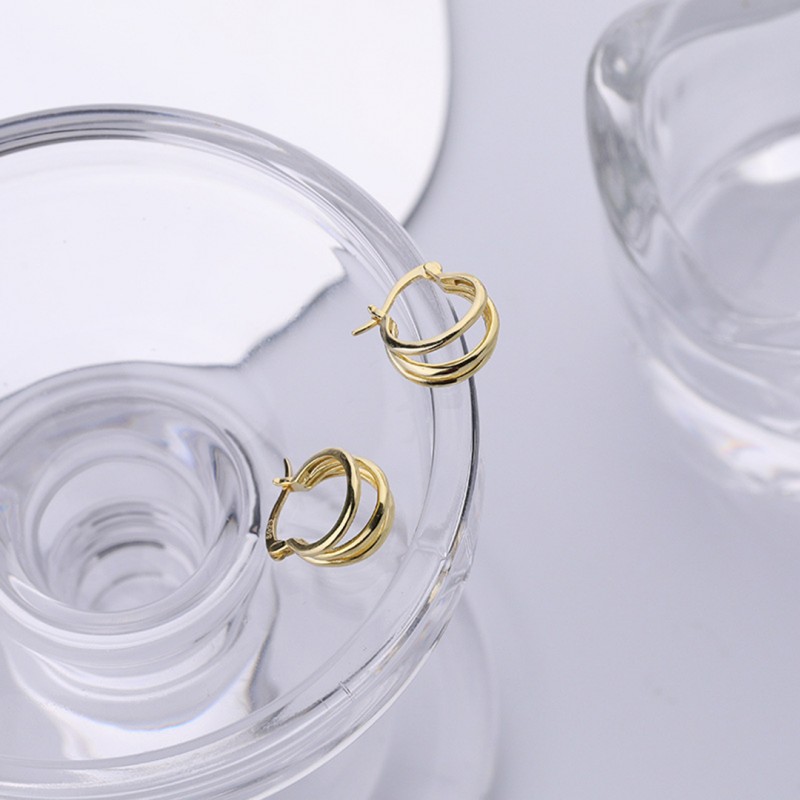 Multi-layered Linear Hoop Earrings Niche Design