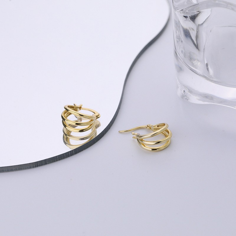 Multi-layered Linear Hoop Earrings Niche Design