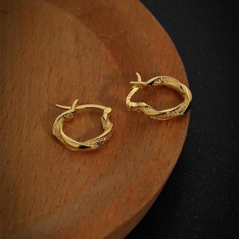 Vintage Irregular Twisted Texture Hoop Earrings