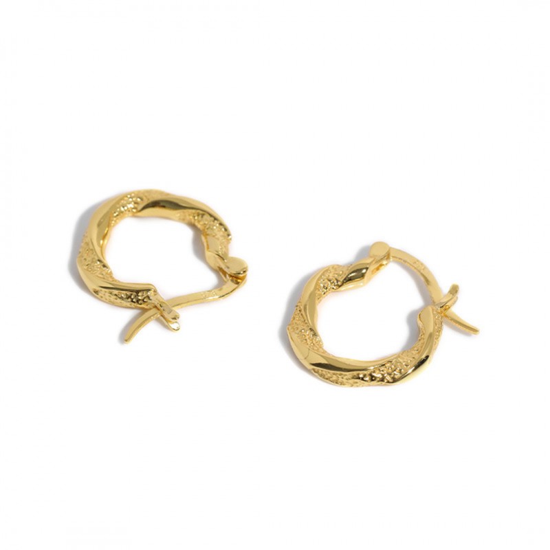 Vintage Irregular Twisted Texture Hoop Earrings