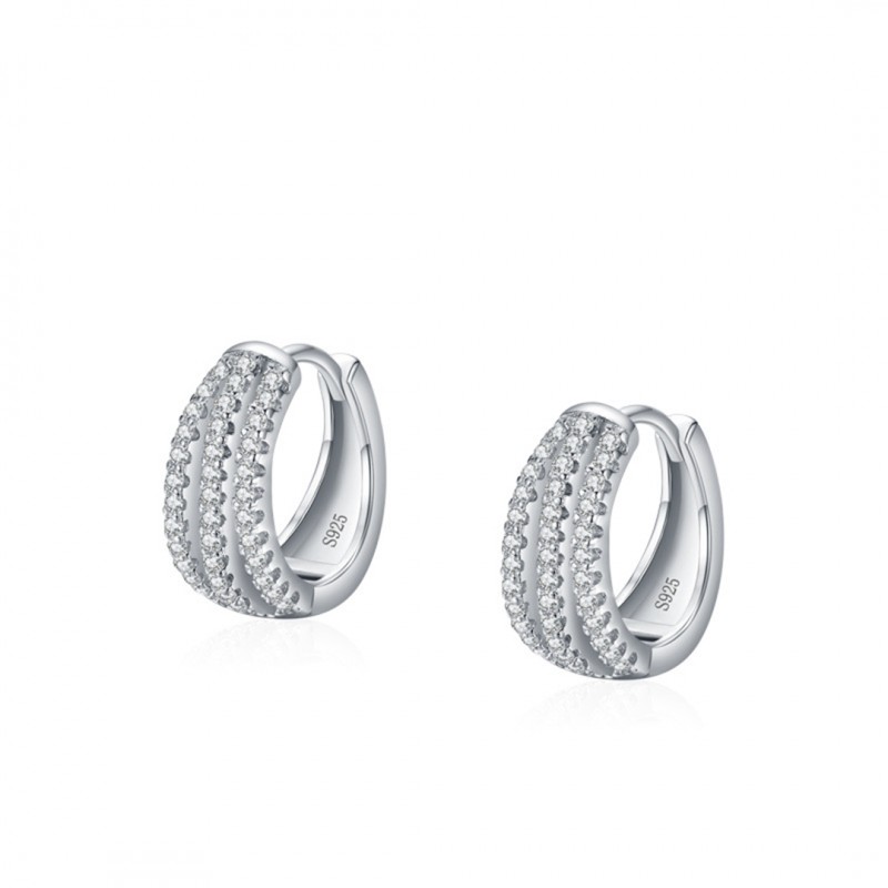 Micro-set Full Diamond Ear Hoops Luxury High-End Sense