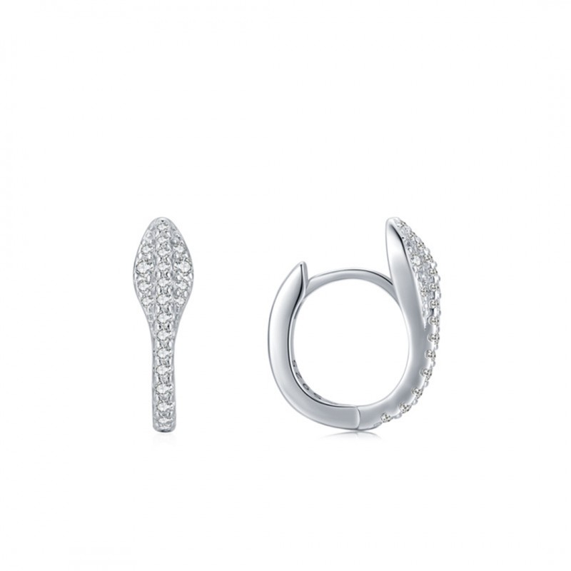 Snake-shaped Micro-set Full Diamond Ear Hoops