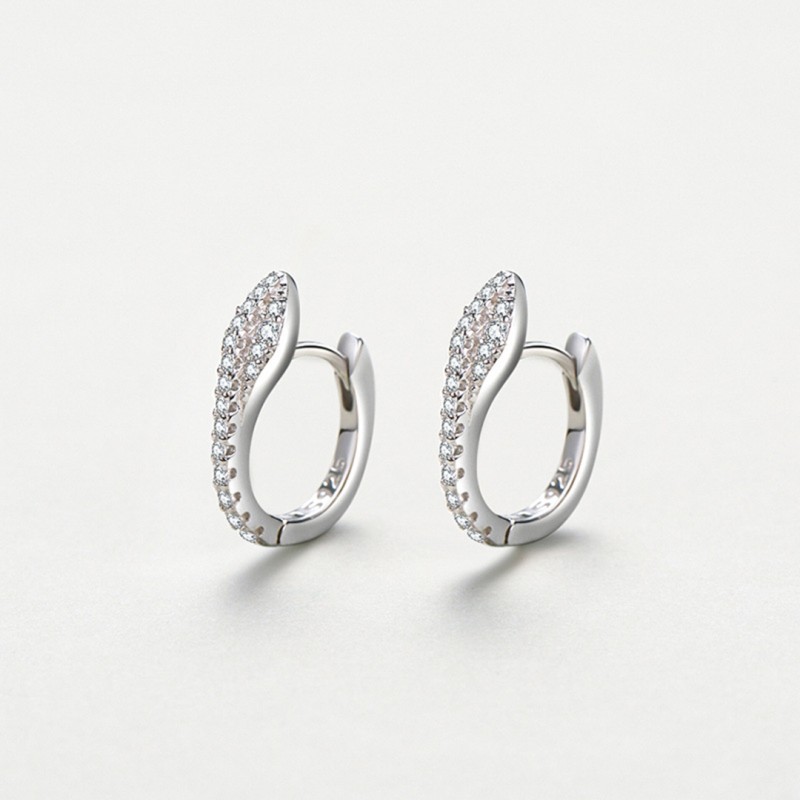 Snake-shaped Micro-set Full Diamond Ear Hoops