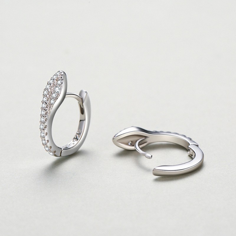 Snake-shaped Micro-set Full Diamond Ear Hoops