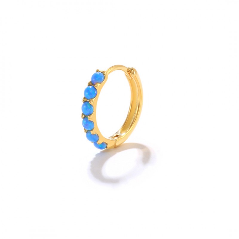 Opal Earrings with Light Luxury 18K Gold Hoop Earrings