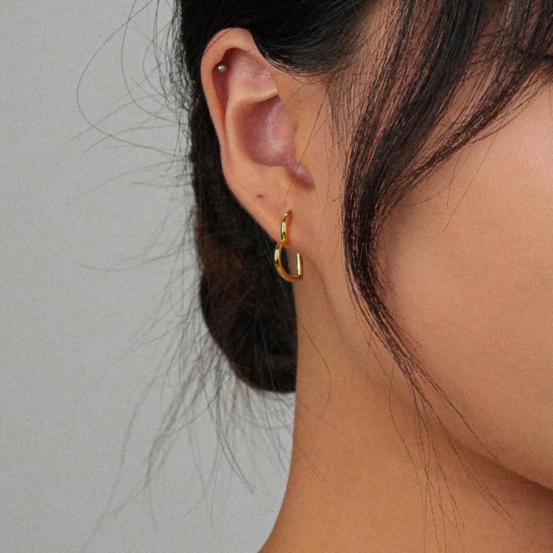 Gold-Plated Versatile Heart Hoop Earrings