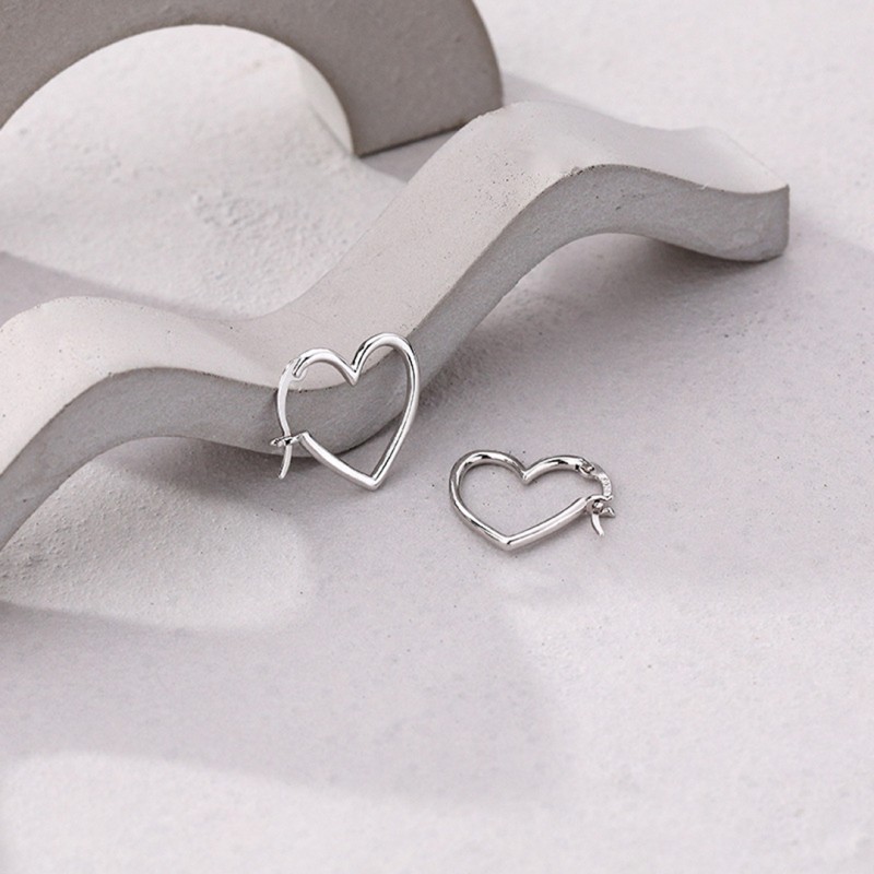 Gold-Plated Versatile Heart Hoop Earrings