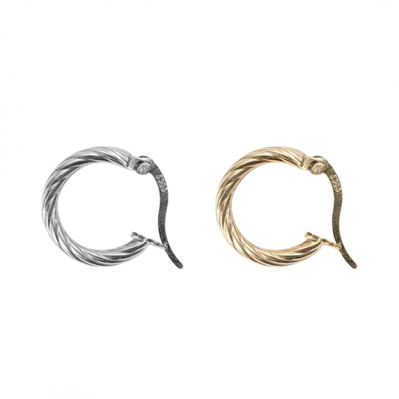 Gold-Plated Twisted Hoop Earrings