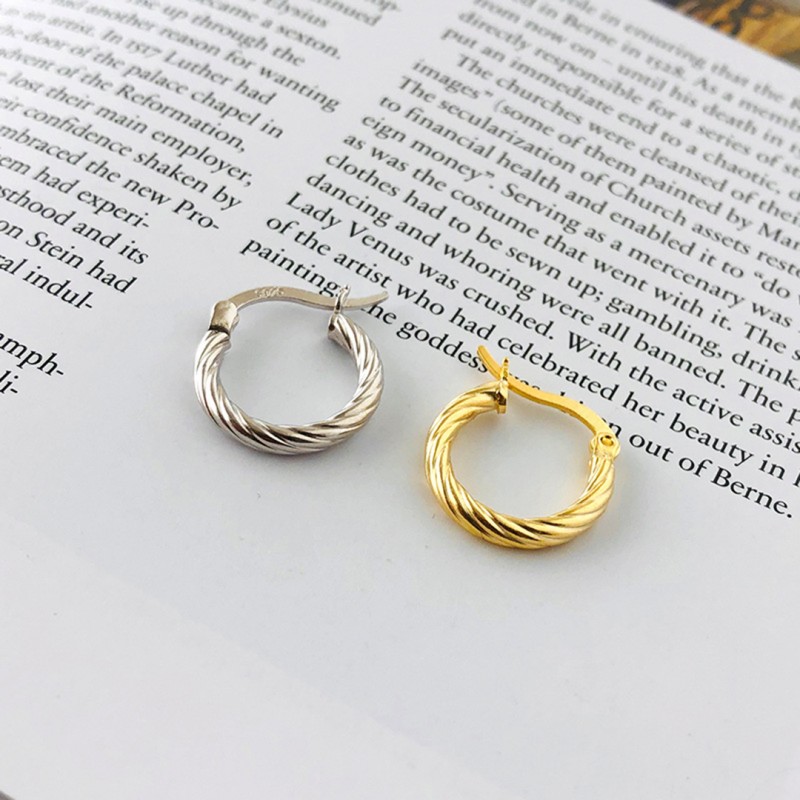 Gold-Plated Twisted Hoop Earrings