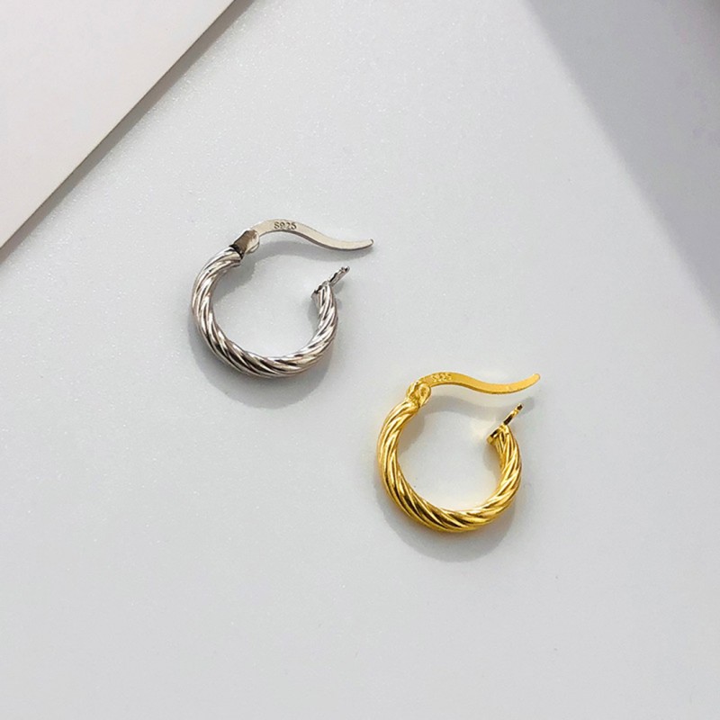 Gold-Plated Twisted Hoop Earrings