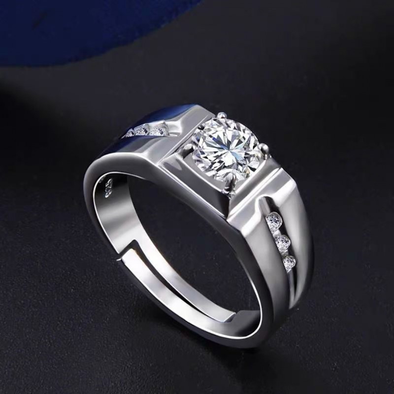 D Color Moissanite Men's Ring One Carat Wedding  