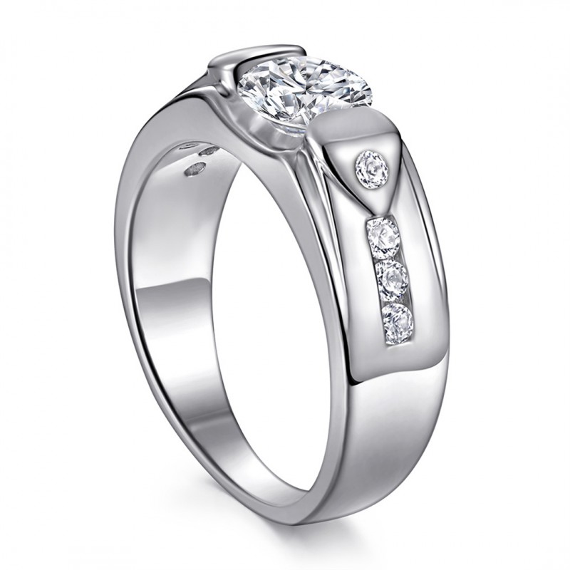 Wedding Ring Cubic Zirconia Electroplating