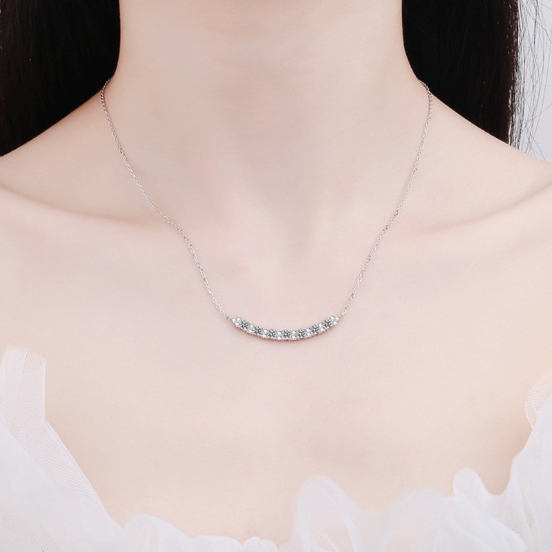 Smiley Sace 70 Points Moissanite Necklace