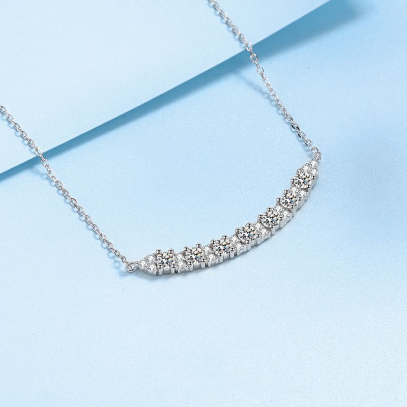 Smiley Sace 70 Points Moissanite Necklace