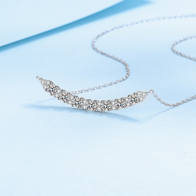 Smiley Sace 70 Points Moissanite Necklace