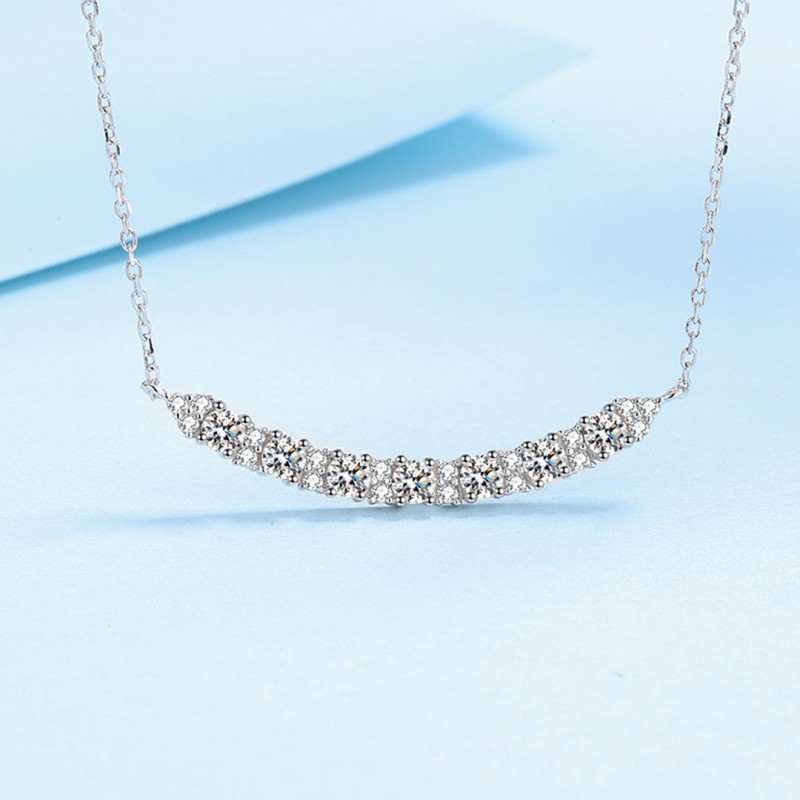 Smiley Sace 70 Points Moissanite Necklace