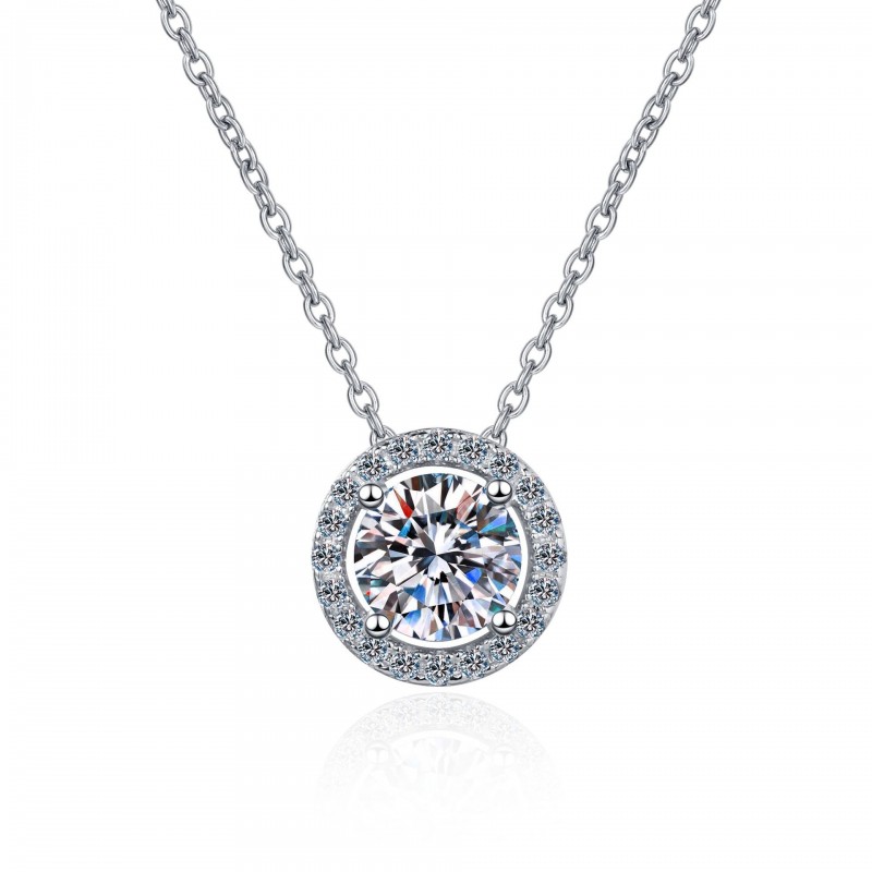 Exquisite Full Diamond D Color Mozambique Stone Necklace 