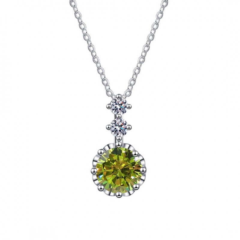 1 Carat D Color Mozambique Stone Pendant Necklace 