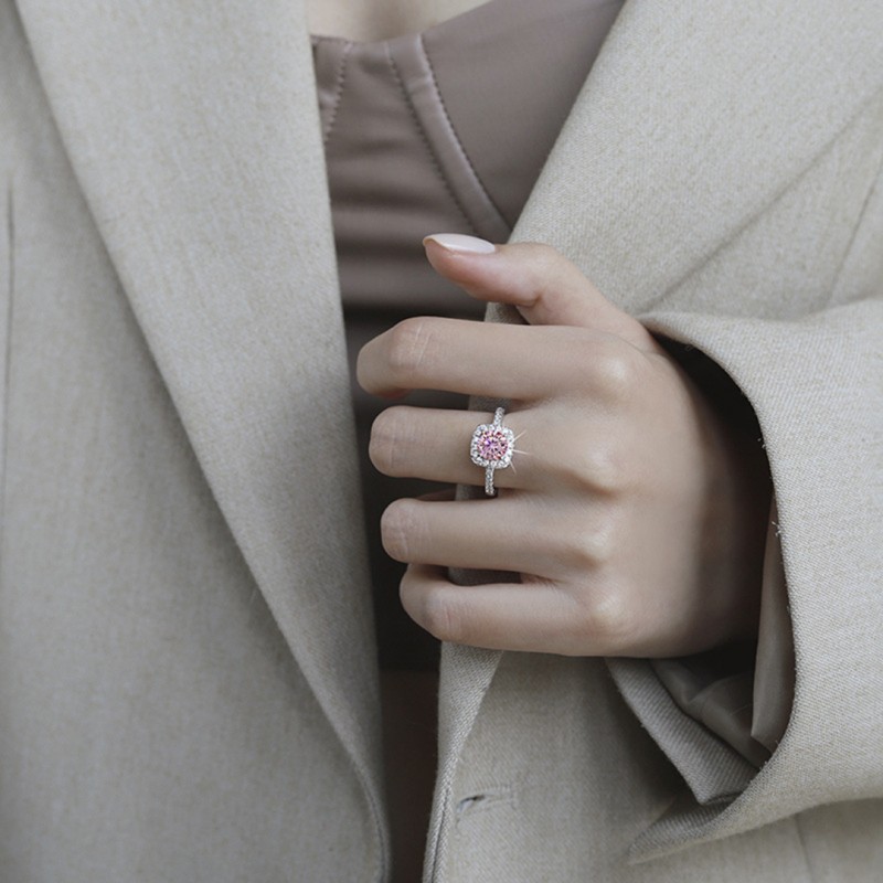 Adjustable Square Cut Mozambique Stone Ring